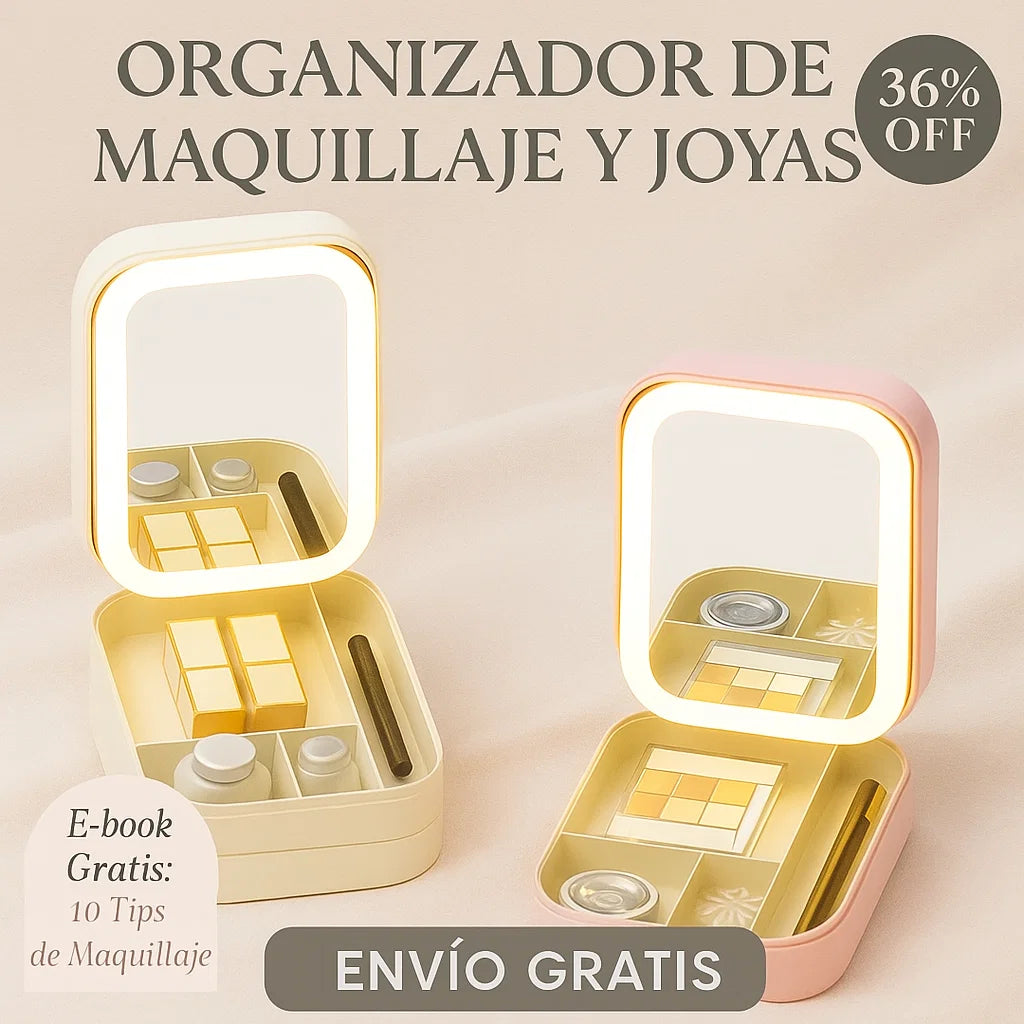 ORGANIZADOR DE MAQUILLAJE Y JOYAS -36% DE DESCUENTO+ ebook GRATIS