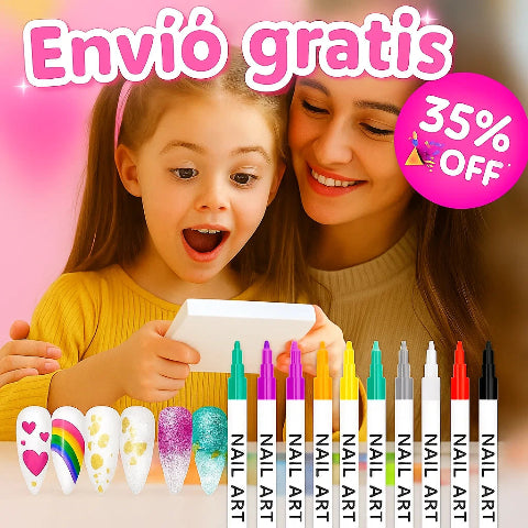 Kit marcadores para uñas 12 colores - 35% descuento solo hoy