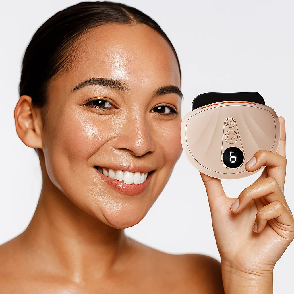 Guasha eléctrica- Masajeador Facial con Calor, Vibración y Luz Roja