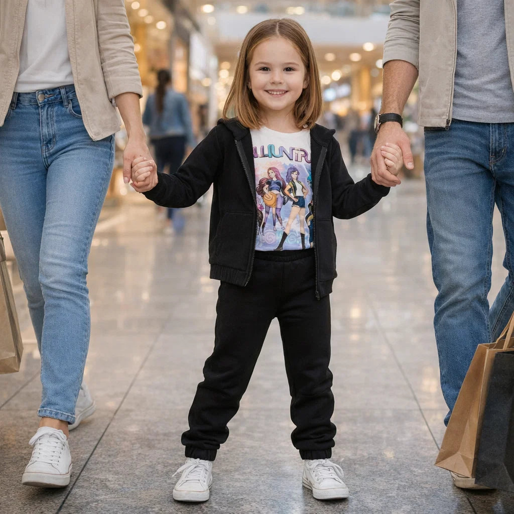 Conjunto Infantil K-POP: Sudadera, chaqueta y blusa.  Ideal para lucir casual y con estilo