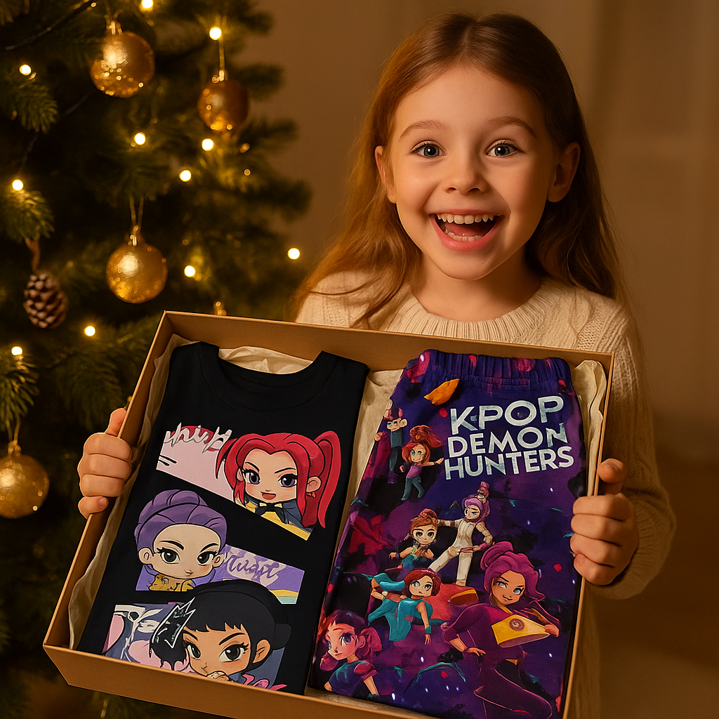 Súper Combo Guerreras Kpop: Pijama Demon Hunters + Vestido Huntrix -45%de descuento