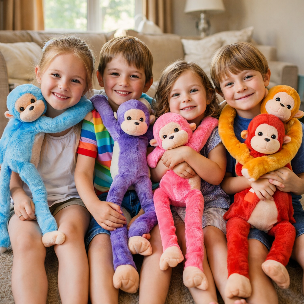 Monito Abrazo Mágico™ – El peluche que acompaña, calma y reconforta a tu hijo