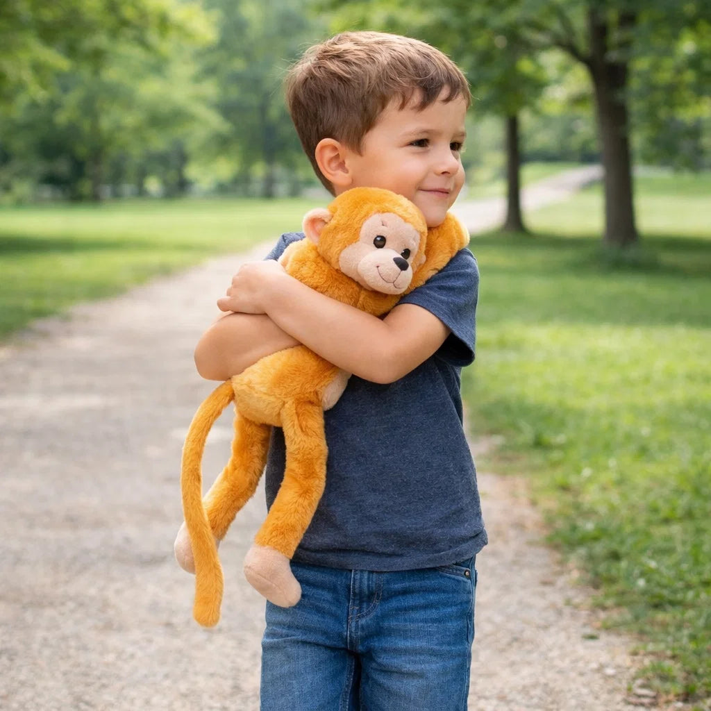 Monito Abrazo Mágico™ – El peluche que acompaña, calma y reconforta a tu hijo