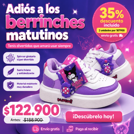 Tenis Infantiles Kawaii - Spinner Giratorio Integrado