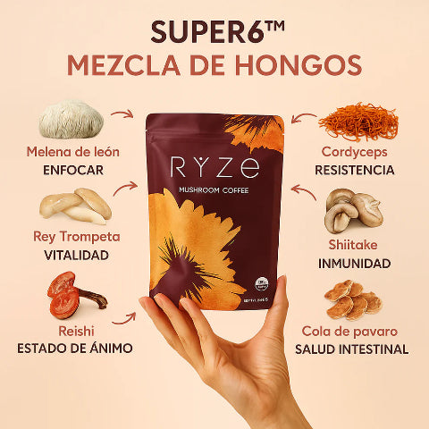 CAFÉ RYZE CON HONGOS ADAPTÓGENOS + REGALO EXCLUSIVO 🎁