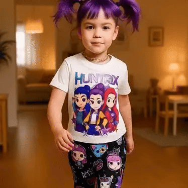 Súper Combo Guerreras Kpop: Pijama Demon Hunters + Vestido Huntrix -45%de descuento