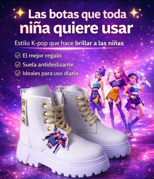 Bota K-Pop para Niñas – Estilo urbano que la hace brillar con cada paso