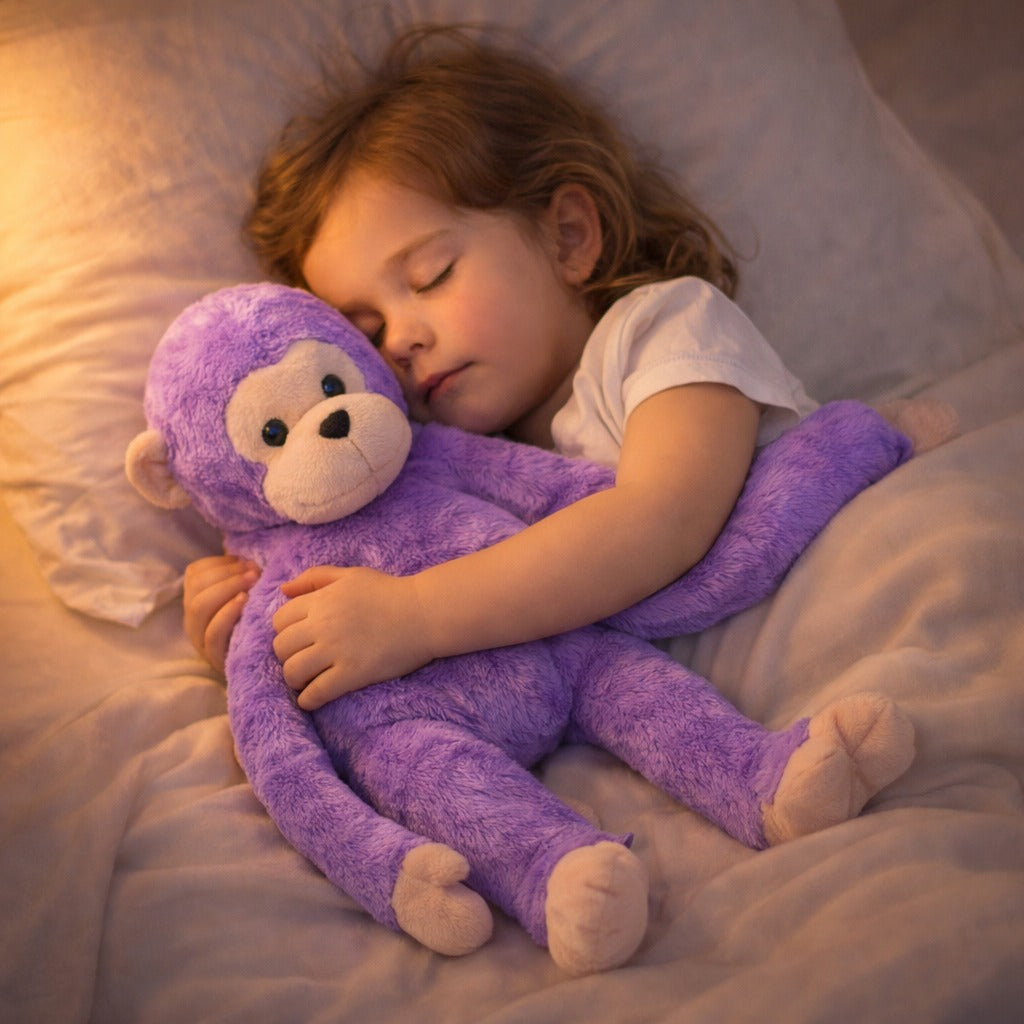 Monito Abrazo Mágico™ – El peluche que acompaña, calma y reconforta a tu hijo