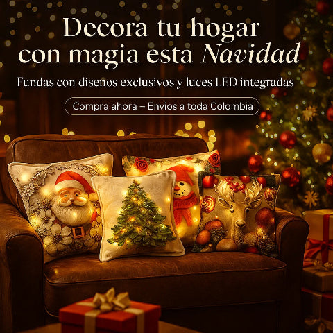 4 FUNDAS NAVIDEÑAS PREMIUM CON LUZ LED 🎄HOY PRECIO ESPECIAL!