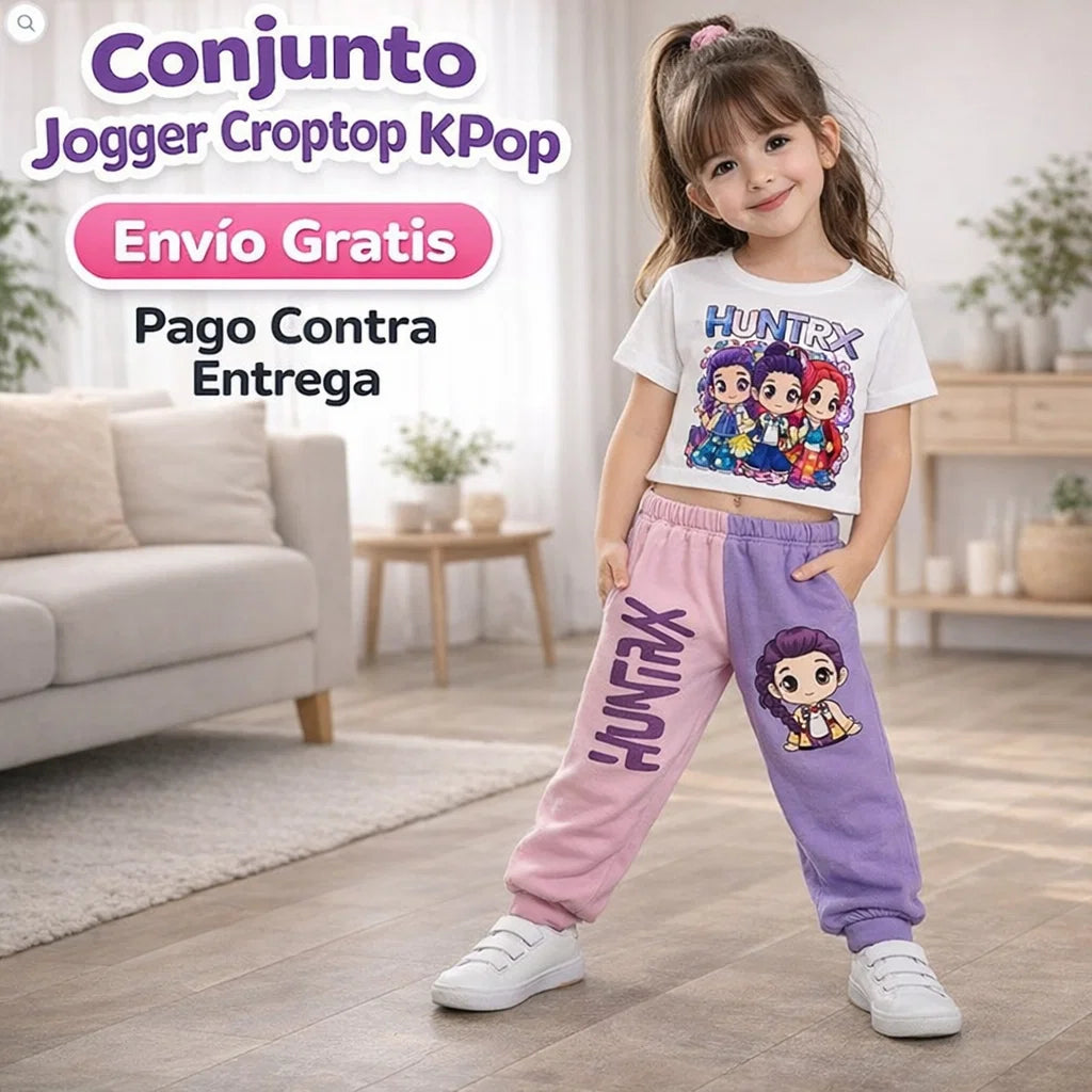Conjunto jogger-croptop KPOP I INICIA EL AÑO CON NUEVO OUTFIT