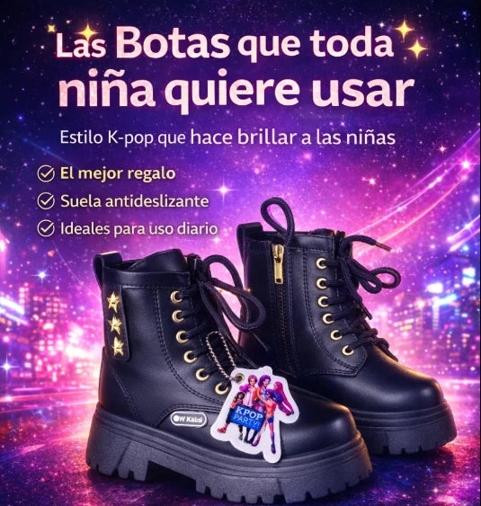 Bota K-Pop para Niñas – Estilo urbano que la hace brillar con cada paso