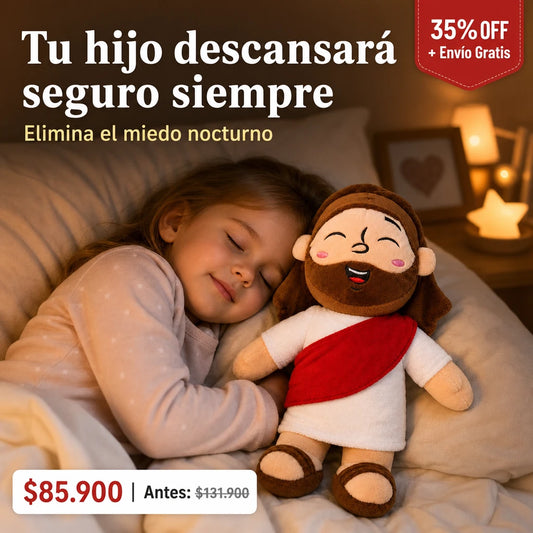 Peluche Happy Jesús 30cm — Noches Llenas de Paz y Sin Temores