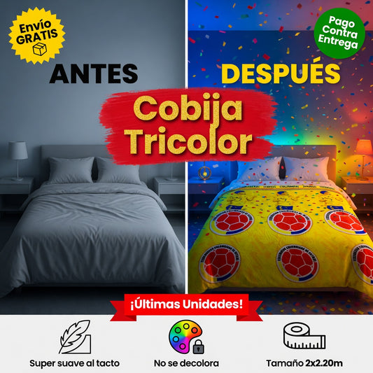 Cobija Tricolor Edición Mundial — Suavidad Piel de Conejo que No se Decolora