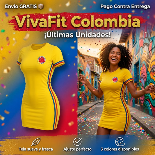 Vestido VivaFit Colombia — Comodidad, Estilo y Orgullo Tricolor en una Sola Prenda