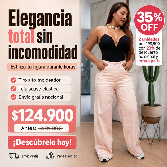 Pantalón Diana — Wide Leg Tiro Alto Que No Aprieta Tu Cintura