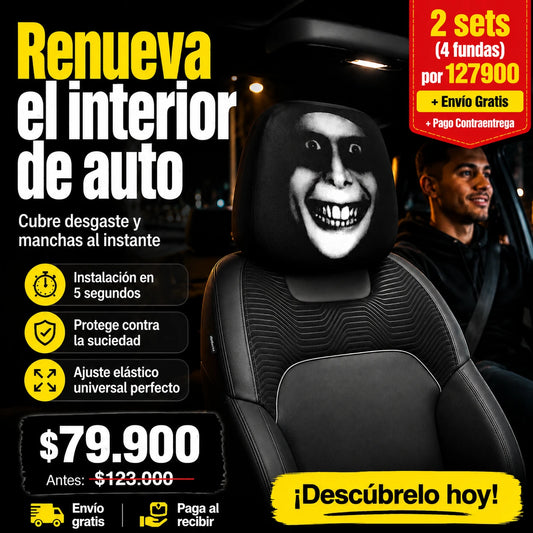Funda para Reposacabezas de Coche con Estampado de Calavera — Ajuste Universal
