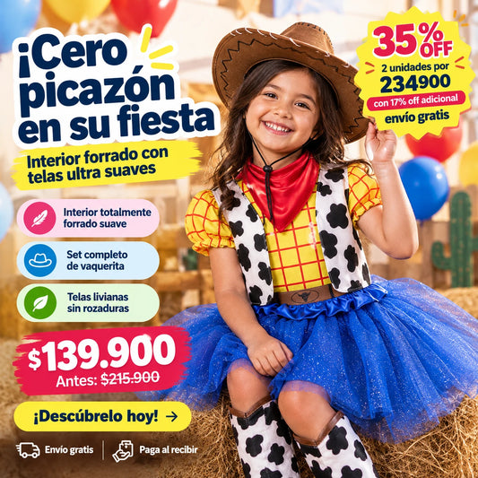 Disfraz de Vaquerita — La Fiesta Soñada Sin Lágrimas Ni Picazón