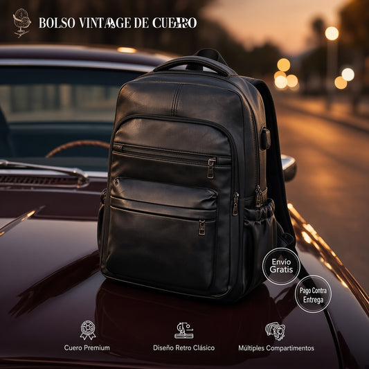 Mochila Ejecutiva para Laptop en Cuero PU — Máximo Poder, Estilo y Organización