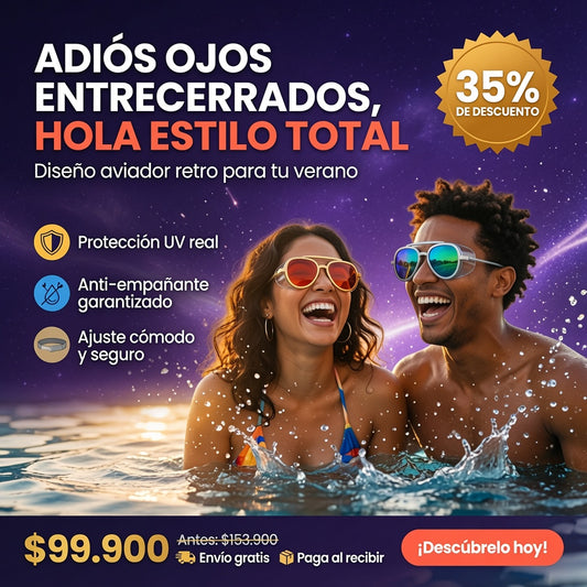Gafas Aviador Retro: Protección UV y Estilo Total para tu Piscina o Playa