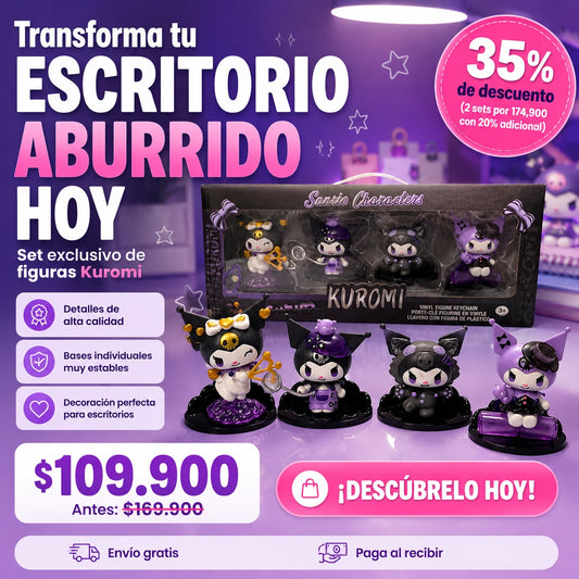 Set Coleccionable de 4 Figuras Gótico Kawaii — Ideal para Decorar y Regalar