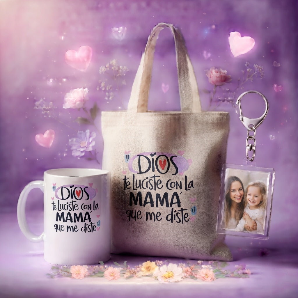 Combo Bolso + Taza + Llavero Personalizado Día de la Madre | 11 Diseños