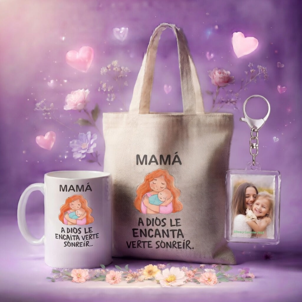 Combo Bolso + Taza + Llavero Personalizado Día de la Madre | 11 Diseños