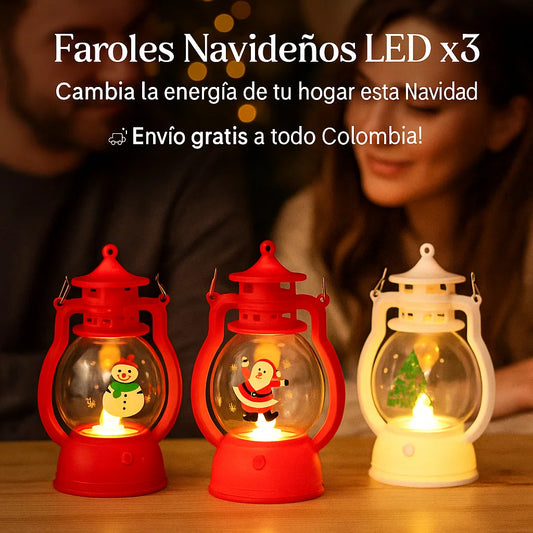 Faroles navideños PACK x3 -OFERTA EXCLUSIVA POR HOY!