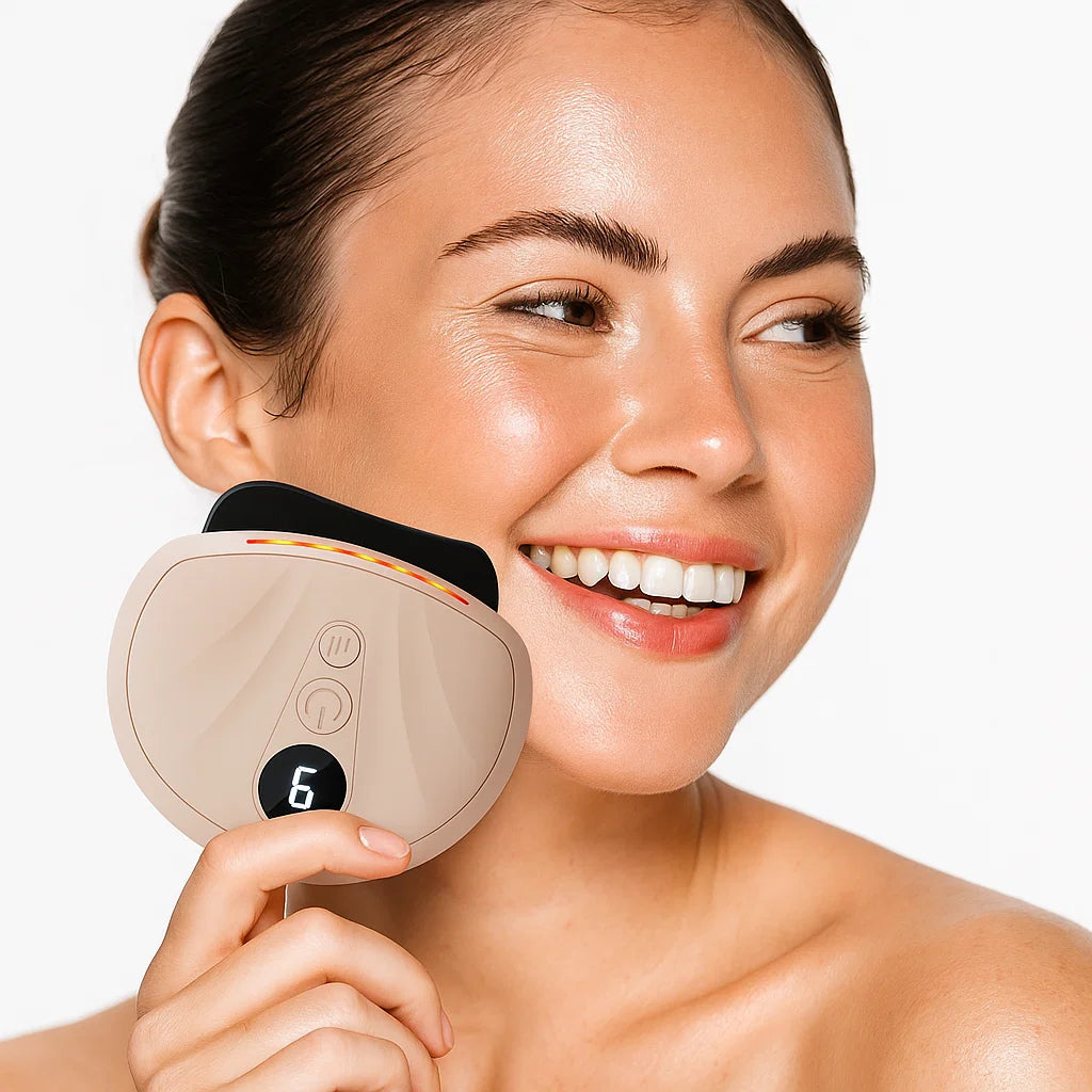 Guasha eléctrica- Masajeador Facial con Calor, Vibración y Luz Roja