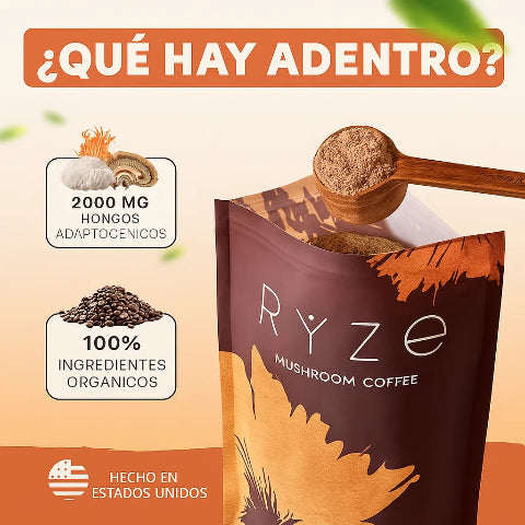 CAFÉ RYZE CON HONGOS ADAPTÓGENOS + REGALO EXCLUSIVO 🎁