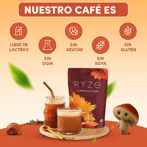 CAFÉ RYZE CON HONGOS ADAPTÓGENOS + REGALO EXCLUSIVO 🎁