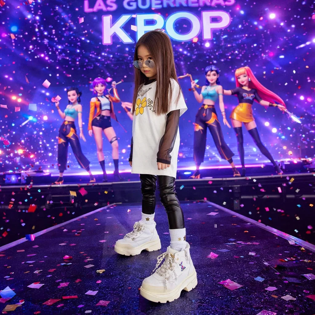 Bota K-Pop para Niñas – Estilo urbano que la hace brillar con cada paso