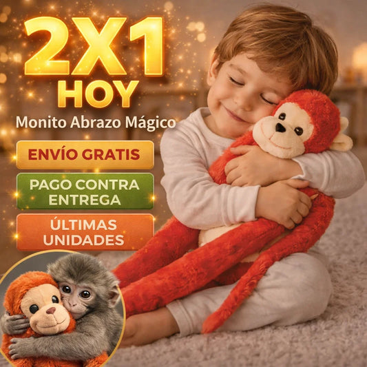 Monito Abrazo Mágico™ – El peluche que acompaña, calma y reconforta a tu hijo